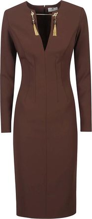 Elisabetta Franchi Mujer, Vestidos, Marrón, Talla: XS