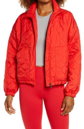 Zella Quilted Bomber Jacket in Red Firelight at Nordstrom Rack, Size X-Large