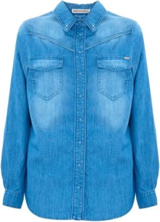 Kocca Blauw Denim Overhemd met Lange Mouwen - Dames - Spijkeroverhemden - Blauw - S - Denim - Overhemden