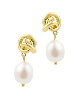 Adornia Adornia Freshwater Pearl & 13Mmmm Pearl 14K Plated Earrings
