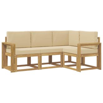 vidaXL Conjunto De Sof&aacute;s De Exterior 4 Pcs Y Beige Vidaxl