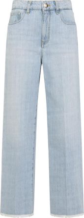 Giambattista Valli Womens Light Blue Cotton Jeans - Light Grey - Size EU 42 (Womens)