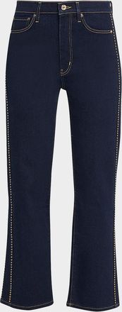 Frame Denim Le Sleek Straight Studded Jeans