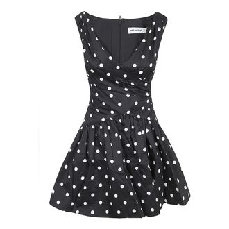 Self Portrait Short Dresses, female, Black, Size: 2XS Cotton Midi Dress