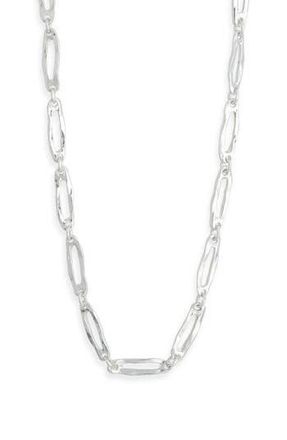 Karine Sultan Hammered Oval Link Necklace in Silver at Nordstrom Rack