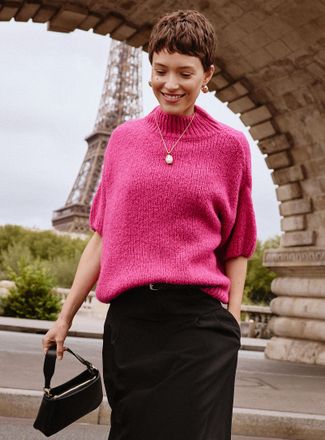 Contemporaine Womens Wool & mohair mock-neck sweater Exclusive collection from Italy