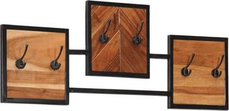 vidaXL Perchero De Pared Madera Maciza De Acacia Y Hierro 90x1x35 Cm Vidaxl