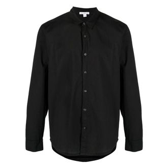 James Perse Standard Shirt - Heren - Overhemden - Zwart - Maat: L Katoen