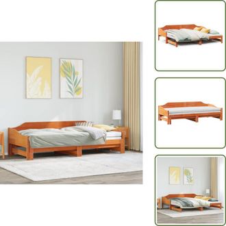 vidaXL Letto da giorno - vidaXL Divano con Letto Estraibile Marrone Cera 90x200cm Massello Pino - Materasso per divano letto