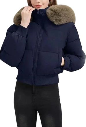 Generic Womens Winter Down Cotton-Padded Coat, Short Waist Jacket Loose Fashion Outwear