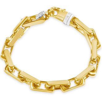 Pompeii3 Mens Square and Rounded Link 14k Gold (65gram) or Platinum (104gram) 8mm Bracelet 8.5