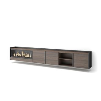 Skraut Home Skraut Home - Mueble Tv, Televisi&oacute;n, Muebles De Sal&oacute;n, Almacenaje, 315x35x50cm, Para Tv Hasta 80, Chimenea El&eacute;ctrica Xxl, Colgado, Suspendido, Estilo 
