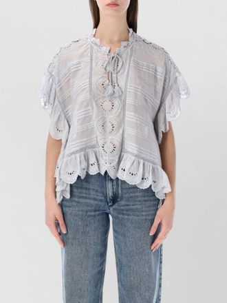 Isabel Marant cotton broderie anglaise short-sleeve blouse