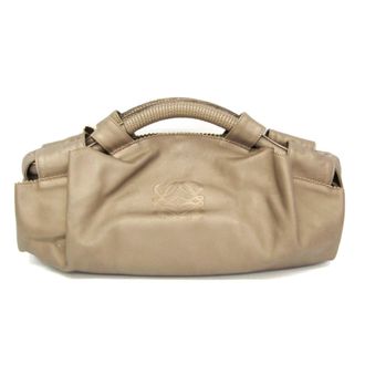 Loewe Anagram Logo Nappa Aire Hand Leather Gold Leather Handbag (Pre-Owned)
