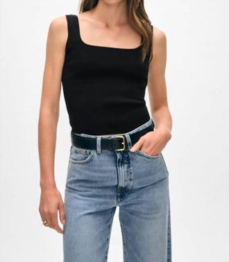 White + Warren Superfine Organic Cotton Tank In Black