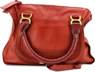 Chlo&eacute; Marcie Leather Medium shoulder bag - Oranje