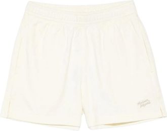 Maison Kitsun&eacute; Textured Regular Short - Dames - Korte Broeken - Beige - XS - Katoen - Korte Broeken