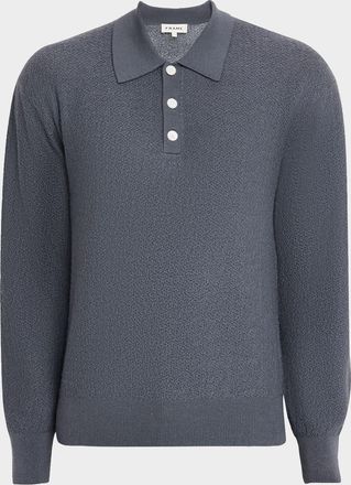 Frame Denim Men & apos;s Textured Wool Polo Sweater