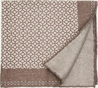 Brunello Cucinelli Mens Geometric-Print Silk Pocket Square