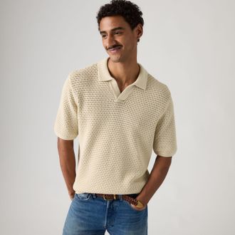 Levi's Dillon Open Collar Polo - Mens - 2XL - Beige / Castle Wall