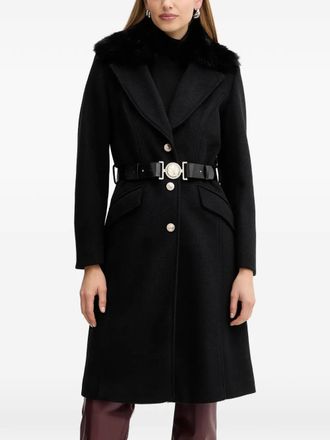 Guess Co long-sleeve belted coat - Black