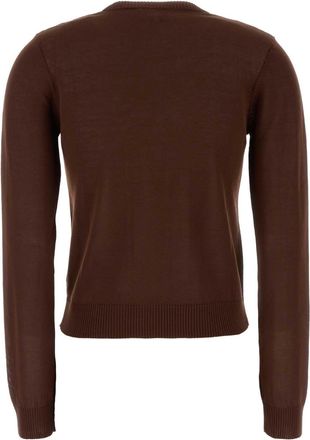 Ganni Womens Cotton Cardigan Brown Organic