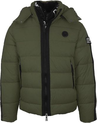 Plein Sport Padded Small Circular Logo Green Jacket