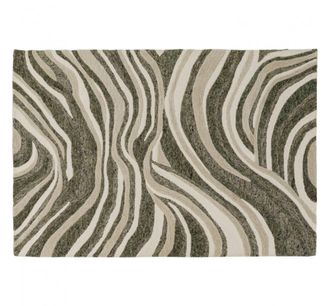 Kare Design Alfombra de lana bicolor verde y beige 170 x 240 cm