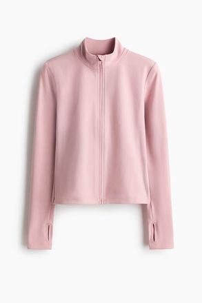 H&M Zip-through Sports Jacket With Softmove in Pastel Pink at Nordstrom, Size X-Small