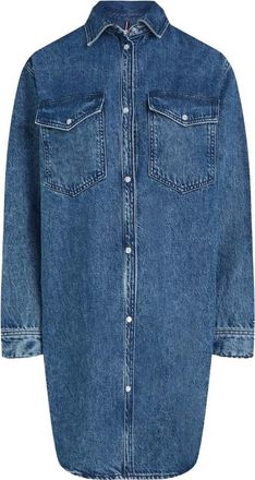 Tommy Hilfiger Kleedjes, Dames, Blauw, S, Shirt Kleedjes