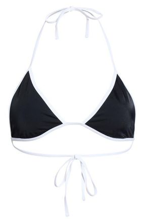 PacSun Juno Contrast Trim Triangle Bikini Top in Black at Nordstrom, Size X-Small