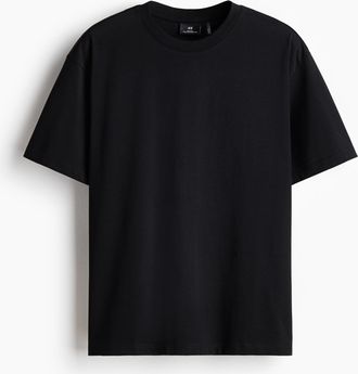 H&M COOLMAX T-Shirt in Relaxed Fit - Schwarz