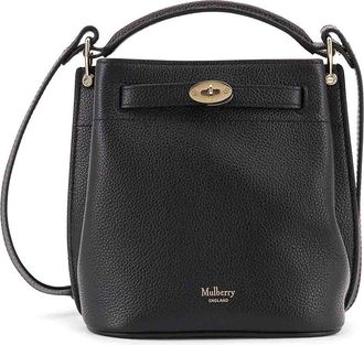 Mulberry Leather bucket bag with logo