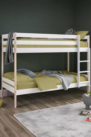 Julian Bowen Nova Single White & Wood Effect Bunk Bed