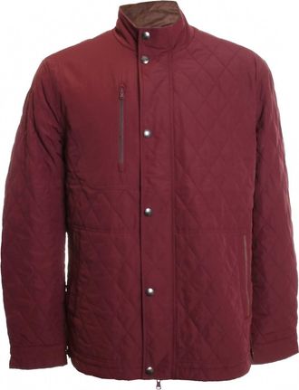 Johnnie-O Mens Juno Long Sleeve Quilted Jacket In Dark Maroon