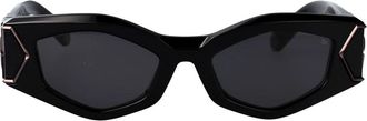 Philipp Plein Stijlvolle zonnebril voor zonnige dagen - Dames - Zonnebrillen - Zwart - 52 MM - Accessoires