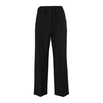 Max Mara Hateley Wide Broeken - Dames - Broeken - Zwart - Maat: M Wol
