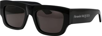 Alexander McQueen Mens Sunglasses Am0449s Black-Grey Black-Black-Grey Acetate Black/black/grey