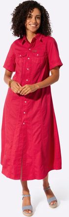 Casual Looks Jeanskleid CASUAL LOOKS Jeans-Kleid, Damen, Gr. 36, Normalgr&ouml;ssen, erdbeere, Twill, 100% Baumwolle, unifarben, wadenlang, Kleider Jeanskleid