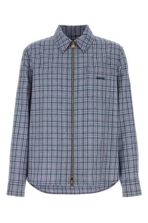 Versace Blue Regular Checks Shirt