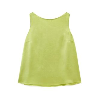 Maliparmi Sleeveless Tops, female, Green, Size: 2XL Shiny Cady Top