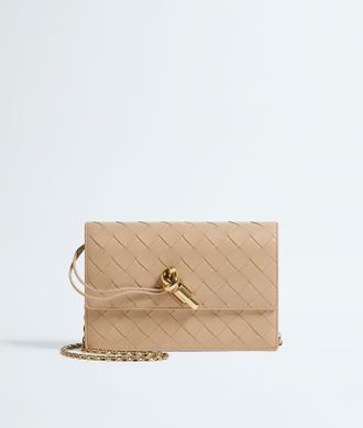 Bottega Veneta Andiamo Pouch On Chain - Beige - Woman - U
