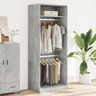 Berkfield Home Wardrobe Concrete Grey 80x50x200 cm Engineered Wood | Size: 80 x 50 x 200 cm