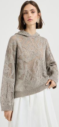 Brunello Cucinelli Dazzling water lilies sweater in Mud at Nordstrom, Size 3X-Large Eu