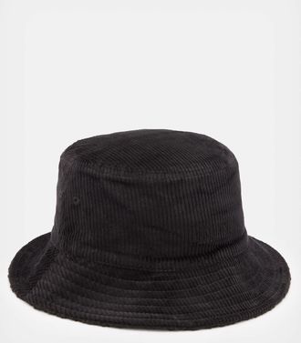 AllSaints Embroidery Corduroy Sherpa Reversible Bucket Hat, Size: S/M