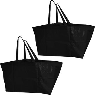 Generic Haul-It-All Extra-Large Reusable Shopping Bag - Heavy Duty Open-Top Tote with Handles, 18-Gallon Capacity, Blue, Pack of 4 (Black (2 Pack))