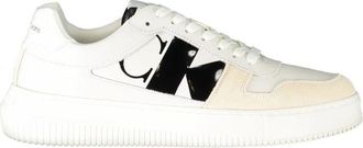 Calvin Klein Witte Polyester Sneaker met Contrastdetails - Heren - Sneakers - Wit - 45 EU - Polyester - Schoenen