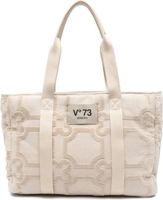 V&deg; 73 Amy Tote Bag - Dames - Shoppers - Beige - ONE Size - Katoen - Tassen
