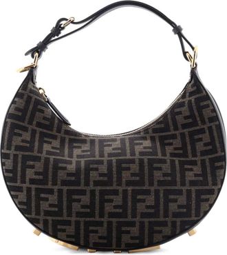 Fendi Fendigraphy Bag Zucca Canvas Small hobo bag - Bruin