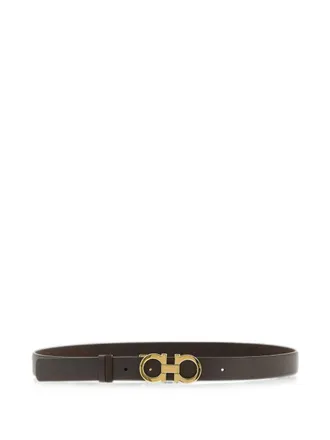 Ferragamo Gancini Buckle Leather Belt - Brown